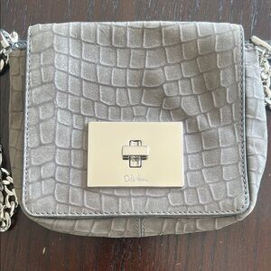 Cole Haan Gray Croc-Embossed Crossbody Bag